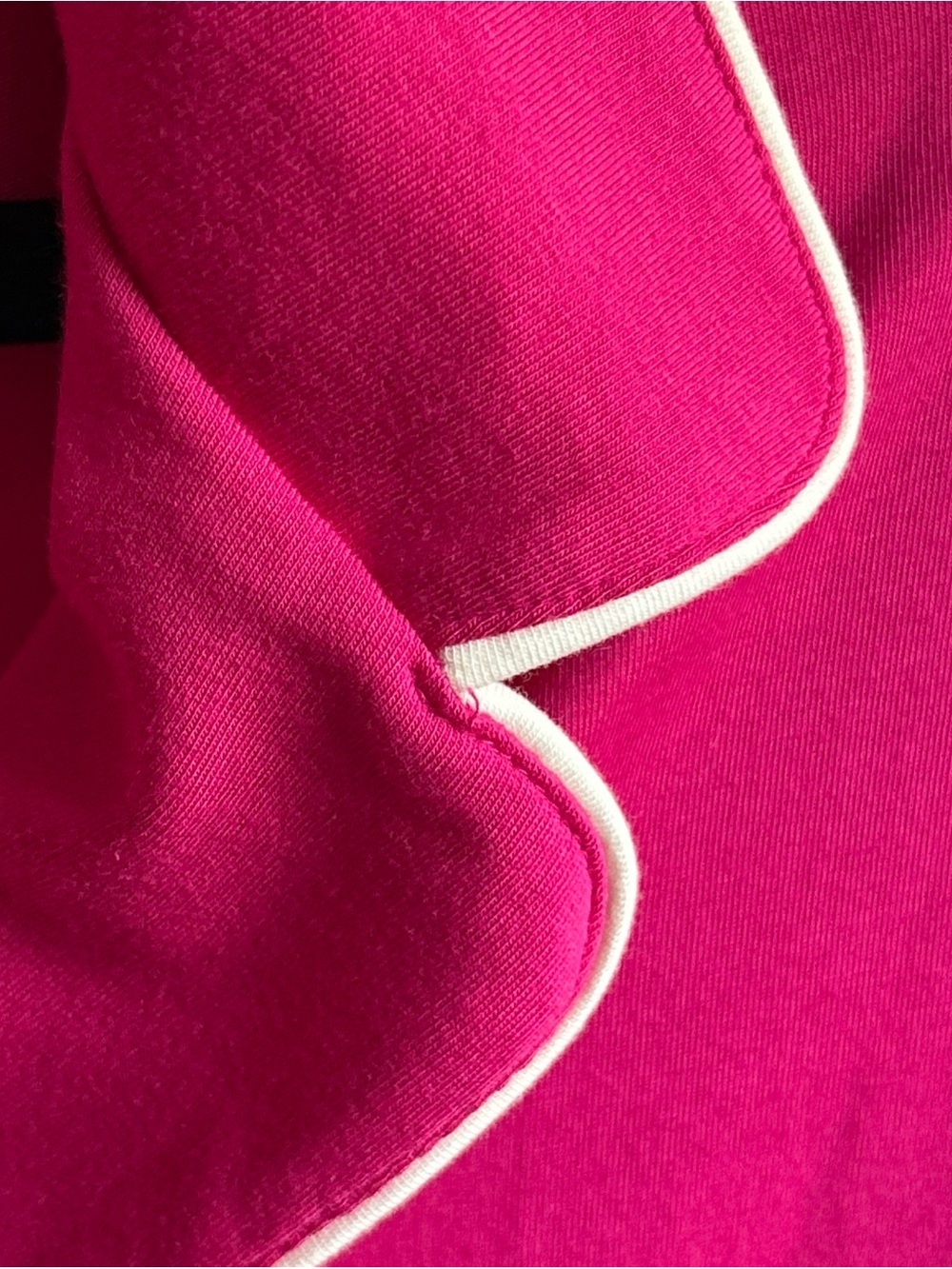 Soma Hot Pink Long-Sleeve Pajama Top with White Piping - Picture 3 of 10